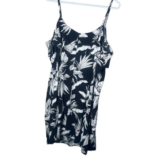 Old Navy XXL Dress Sundress Black White Tropical Beach Vacation Summer Flowy 2XL - Picture 3 of 10